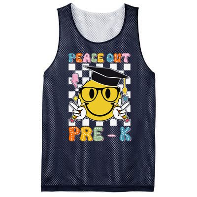 Peace Out Pre K Last Day Of School Smile Face Teachers Mesh Reversible Basketball Jersey Tank