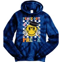 Peace Out Pre K Last Day Of School Smile Face Teachers Tie Dye Hoodie