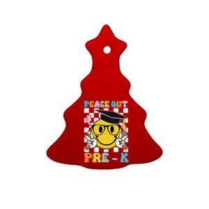 Peace Out Pre K Last Day Of School Smile Face Teachers Ceramic Tree Ornament