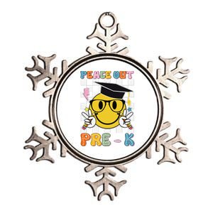 Peace Out Pre K Last Day Of School Smile Face Teachers Metallic Star Ornament