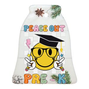 Peace Out Pre K Last Day Of School Smile Face Teachers Ceramic Bell Ornament