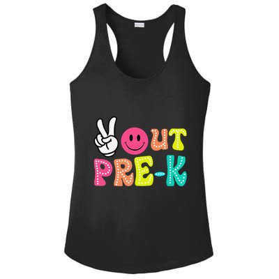 Peace Out Prek Graduation Class Of 2024 Last Day Of School Ladies PosiCharge Competitor Racerback Tank