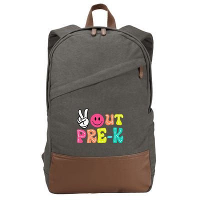 Peace Out Prek Graduation Class Of 2024 Last Day Of School Cotton Canvas Backpack