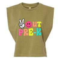 Peace Out Prek Graduation Class Of 2024 Last Day Of School Garment-Dyed Women's Muscle Tee