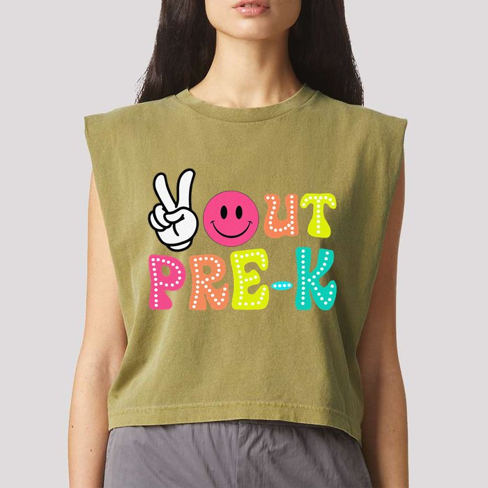Peace Out Prek Graduation Class Of 2024 Last Day Of School Garment-Dyed Women's Muscle Tee