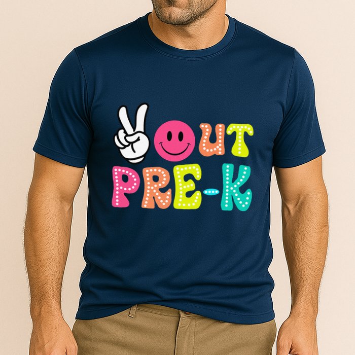 Peace Out Prek Graduation Class Of 2024 Last Day Of School Cooling Performance Crew T-Shirt