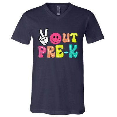 Peace Out Prek Graduation Class Of 2024 Last Day Of School V-Neck T-Shirt