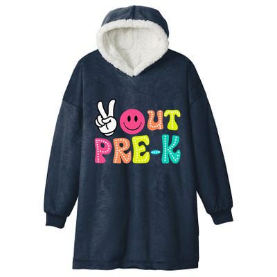 Peace Out Prek Graduation Class Of 2024 Last Day Of School Hooded Wearable Blanket