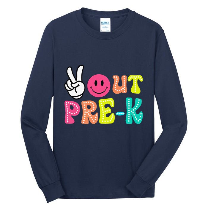 Peace Out Prek Graduation Class Of 2024 Last Day Of School Tall Long Sleeve T-Shirt