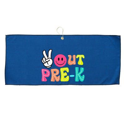 Peace Out Prek Graduation Class Of 2024 Last Day Of School Large Microfiber Waffle Golf Towel
