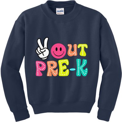 Peace Out Prek Graduation Class Of 2024 Last Day Of School Kids Sweatshirt