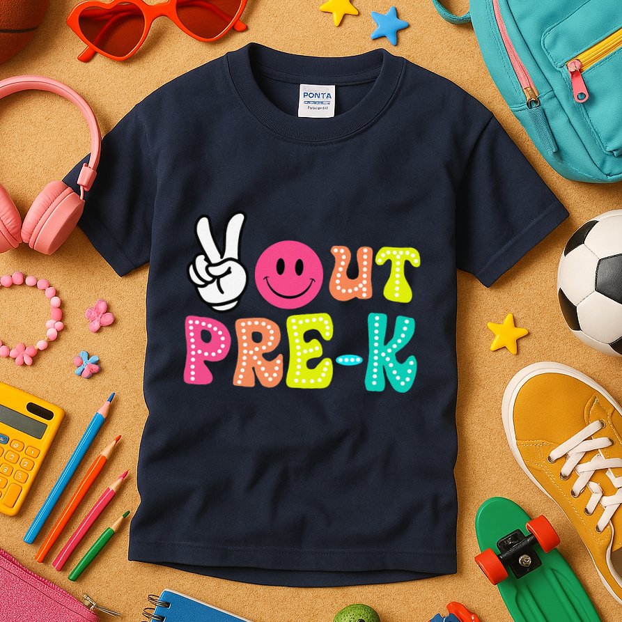 Peace Out Prek Graduation Class Of 2024 Last Day Of School Kids T-Shirt