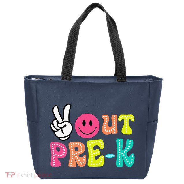 Peace Out Prek Graduation Class Of 2024 Last Day Of School Zip Tote Bag