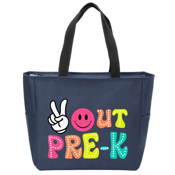 Peace Out Prek Graduation Class Of 2024 Last Day Of School Zip Tote Bag