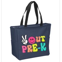 Peace Out Prek Graduation Class Of 2024 Last Day Of School Zip Tote Bag