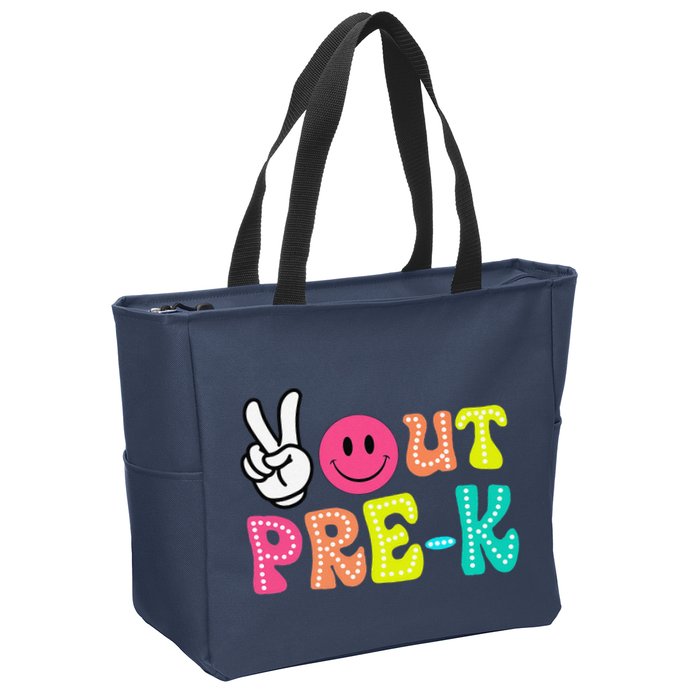 Peace Out Prek Graduation Class Of 2024 Last Day Of School Zip Tote Bag