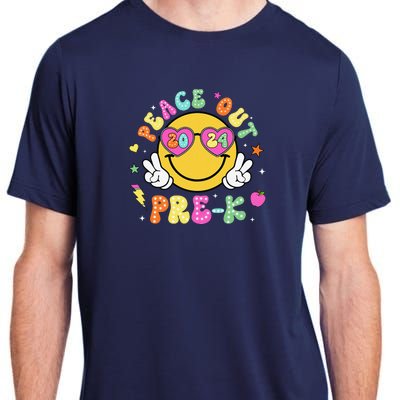 Peace Out Prek Cute Groovy Last Day Of Prek Adult ChromaSoft Performance T-Shirt