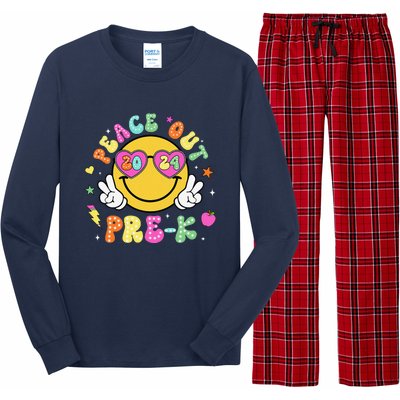 Peace Out Prek Cute Groovy Last Day Of Prek Long Sleeve Pajama Set