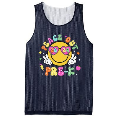 Peace Out Prek Cute Groovy Last Day Of Prek Mesh Reversible Basketball Jersey Tank