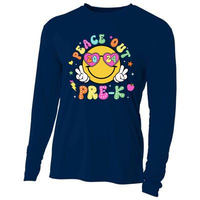 Peace Out Prek Cute Groovy Last Day Of Prek Cooling Performance Long Sleeve Crew