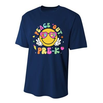 Peace Out Prek Cute Groovy Last Day Of Prek Performance Sprint T-Shirt