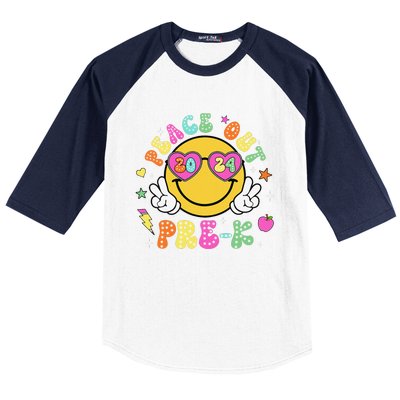 Peace Out Prek Cute Groovy Last Day Of Prek Baseball Sleeve Shirt