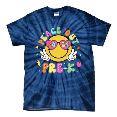 Peace Out Prek Cute Groovy Last Day Of Prek Tie-Dye T-Shirt