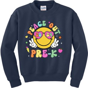 Peace Out Prek Cute Groovy Last Day Of Prek Kids Sweatshirt