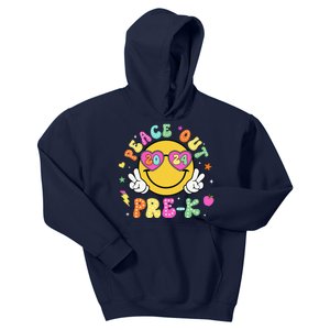 Peace Out Prek Cute Groovy Last Day Of Prek Kids Hoodie