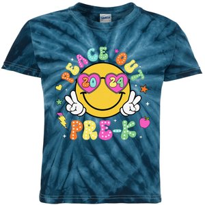 Peace Out Prek Cute Groovy Last Day Of Prek Kids Tie-Dye T-Shirt