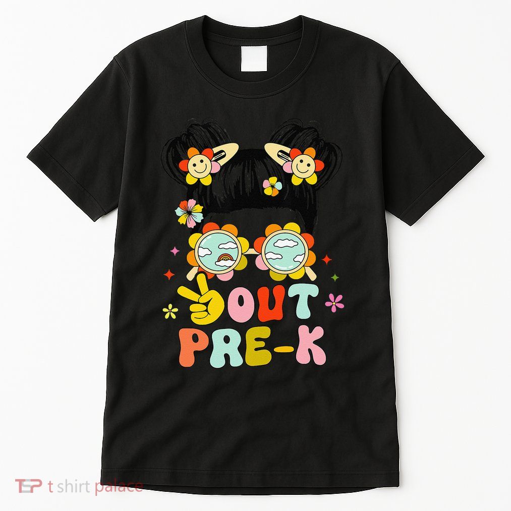 Peace Out Prek Graduation Messy Bun Tall T-Shirt