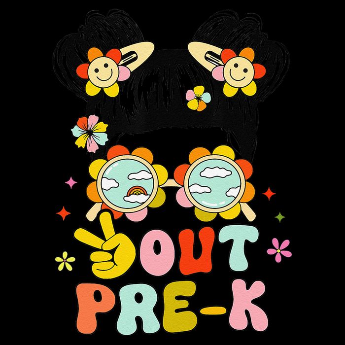Peace Out Prek Graduation Messy Bun City Backpack