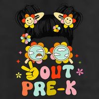 Peace Out Prek Graduation Messy Bun Adult Drive Performance Visor