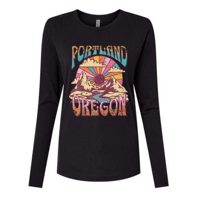 Portland Oregon Womens Cotton Relaxed Long Sleeve T-Shirt