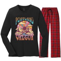 Portland Oregon Women's Long Sleeve Flannel Pajama Set 