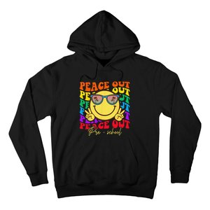 Peace Out Preschool Graduation Smile Retro Face Hoodie