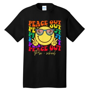 Peace Out Preschool Graduation Smile Retro Face Tall T-Shirt