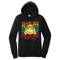 Peace Out Preschool Graduation Smile Retro Face Women's Pullover Hoodie