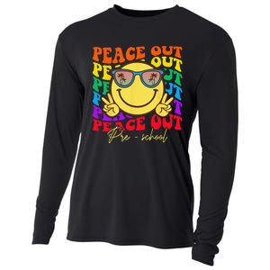 Peace Out Preschool Graduation Smile Retro Face Cooling Performance Long Sleeve Crew