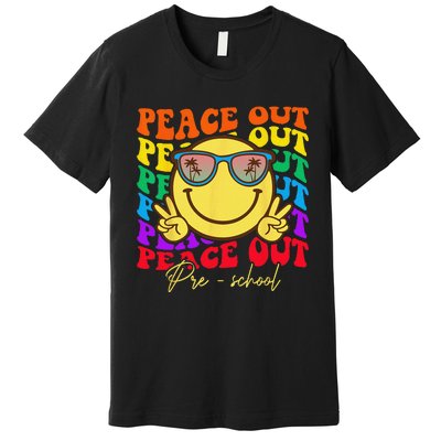 Peace Out Preschool Graduation Smile Retro Face Premium T-Shirt