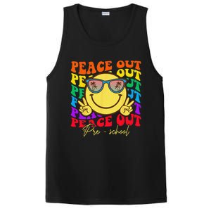 Peace Out Preschool Graduation Smile Retro Face PosiCharge Competitor Tank