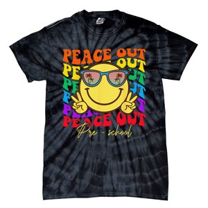 Peace Out Preschool Graduation Smile Retro Face Tie-Dye T-Shirt