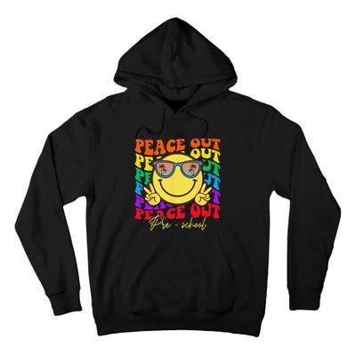 Peace Out Preschool Graduation Smile Retro Face Tall Hoodie