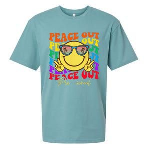 Peace Out Preschool Graduation Smile Retro Face Sueded Cloud Jersey T-Shirt