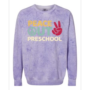 Peace Out Preschool Pre K Graduation Last Day Of School Colorblast Crewneck Sweatshirt