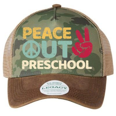 Peace Out Preschool Pre K Graduation Last Day Of School Legacy Tie Dye Trucker Hat