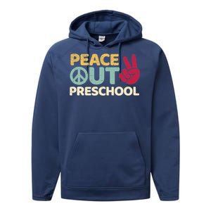 Peace Out Preschool Pre K Graduation Last Day Of School Performance Fleece Hoodie