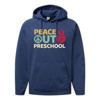 Peace Out Preschool Pre K Graduation Last Day Of School Performance Fleece Hoodie