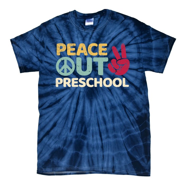 Peace Out Preschool Pre K Graduation Last Day Of School Tie-Dye T-Shirt