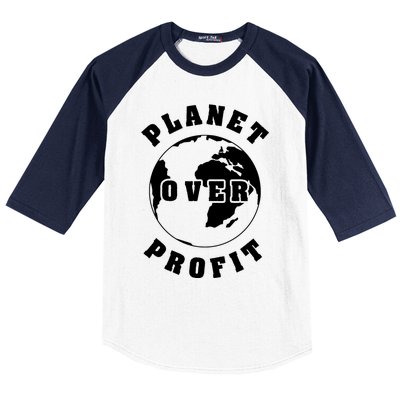 Planet Over Profit Gift Baseball Sleeve Shirt